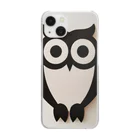 Owlの白黒フクロウちゃんのイラストグッズ Clear Smartphone Case