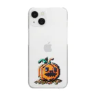 朱音琴音のドット絵のハロウィンかぼちゃのおばけ Clear Smartphone Case