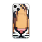 ki1962のドット絵で描かれた虎のアップ画像のプレミアムグッズ Clear Smartphone Case