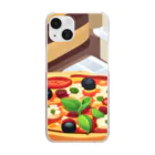 ワンダーワールド・ワンストップのピクセルアート調のピザのグッズ Clear Smartphone Case