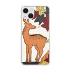 WebArtsのHanafuda October Design “autumn leaves and deer” クリアスマホケース