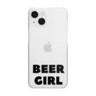 BEERのビールガール_黒字(透過) Clear Smartphone Case