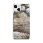 グレージュ猫ロッタン🐈‍⬛のよそ見ロッタン Clear Smartphone Case