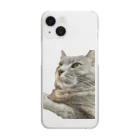 グレージュ猫ロッタン🐈‍⬛の緊張ロッタン Clear Smartphone Case