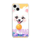 Pom-Dog'sの清楚系白ポメ　ポメ子 Clear Smartphone Case