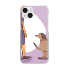 musashi-5の犬と人間 Clear Smartphone Case