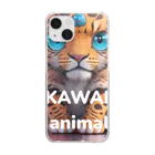 かわいい❤️SWAGGY ANIMALS🐼🐵🐯🐱🐻のKAWAII ANIMAL FUSION Clear Smartphone Case