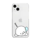 Cute mascot dogsのSleeping Bichon Frise クリアスマホケース