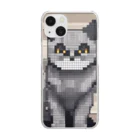 kindonesiaのドット絵のブリティッシュショートヘア Clear Smartphone Case