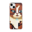 kindonesiaのドット絵のマンチカン Clear Smartphone Case