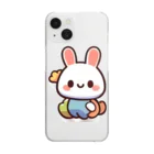 ほっこりデザインスタジオのふわふわうさぎのおやすみグッズ Clear Smartphone Case