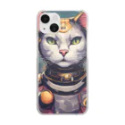 猫雑貨屋　ねこまろのにゃんこ宇宙の彼方へ Clear Smartphone Case