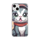 じゅんじゅんのキャップ猫 Clear Smartphone Case