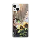 mamichin1122のひまわりで隠す娘 Clear Smartphone Case