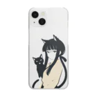 ChamarelliArtの黒猫の少女 Clear Smartphone Case