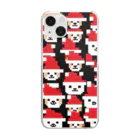 ruiruirのドット絵の犬　クリスマス Clear Smartphone Case