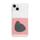 たま屋のねこねこシルエット　ピンク Clear Smartphone Case