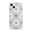 胡乱観光物産館渦音　SUZURI店のdraw a seven petal pattern(黒) Clear Smartphone Case