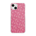 B-catの微生物パターン赤_アイテムいろいろ Clear Smartphone Case