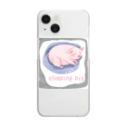 soraseaの寝てるぶたちゃんグッズ Clear Smartphone Case