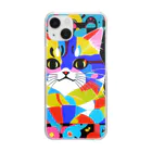 629_CAT_ARTのカラフルキャット Clear Smartphone Case