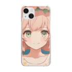 G7のショップの 花咲く彼方の美少女のアートコレクションBeauty Amidst Blossoms - Girl's Art Collection Clear Smartphone Case