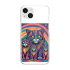 マヌル猫 Manul catのサイケなマヌル家族 Clear Smartphone Case