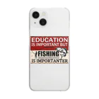 No Fishing No Life の釣り　レトロテイスト1 Clear Smartphone Case