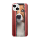 YUTO1126のジッパーから覗く犬 Clear Smartphone Case