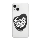 ❤Loveちゃんshop❤のLOVE HEART black Clear Smartphone Case