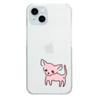 akane_art（茜音工房）のゆるチワワ（ピンク） Clear Smartphone Case