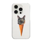 サビちゃんのサビ猫ソフトクリーム Clear Smartphone Case