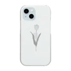 rilybiiのTulip , shabby chic gray Blue . Clear Smartphone Case