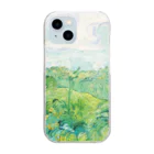 アニマル四字熟語のゴッホの絵画「緑の麦畑」と四字熟語シリーズ Clear Smartphone Case