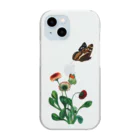 Saza-nami Antique designの花と蝶 Clear Smartphone Case