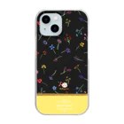 旅猫王子れぉにゃん👑😼公式(レイラ・ゆーし。)のバイカラー【小花柄☆れぉにゃん】イエロー Clear Smartphone Case