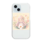 終わらない夢🌈の少女とお花🌸 Clear Smartphone Case