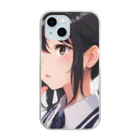 かわいい女の子とシュールな絵のあらあら～真理子さん Clear Smartphone Case