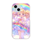 シロクマペンギンの虹の魔法少女 Clear Smartphone Case