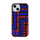 月澄狸の黒と青と赤の、ゲーム画面っぽいドット絵 Clear Smartphone Case