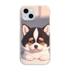 かわいい女の子とシュールな絵の子猫なしばちゃん Clear Smartphone Case