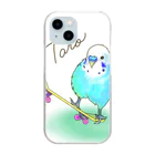 スケボーインコ　Taroのスケボーインコ　タロ Clear Smartphone Case