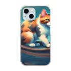 桜猫店-sakuraneko-の釣り猫君 Clear Smartphone Case