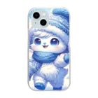 the blue seasonの雪原の小さな守り神 Clear Smartphone Case