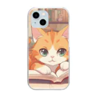 星パンダショップのほんよみかんねこ Clear Smartphone Case