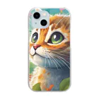 Happy Shopの可愛い猫キラキラ Clear Smartphone Case