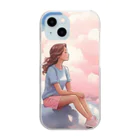 a_pesoの雲の上の少女 Clear Smartphone Case