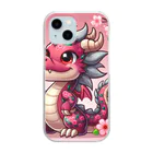 可愛らしいドラゴンのイラストグッズ店のキュートなドラゴンキャラ Clear Smartphone Case