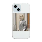 Hello_bananaのスーツねこ Clear Smartphone Case