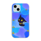 kotの我が家のネコ天使達ステンドグラス風イラスト「星空とノア」 Clear Smartphone Case